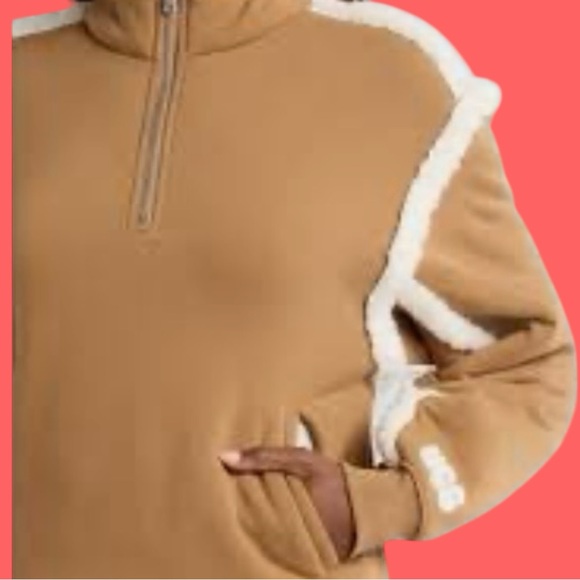 UGG-Lydi Bonded Fleece Half Zip-Chesnut - Picture 3 of 6